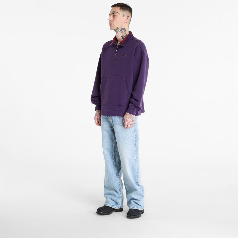 adidas 90S Alternative Sport Half Zip Graphic Fleece Sweat Aurora Plum