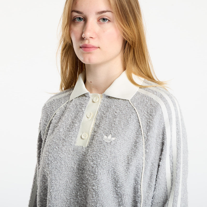 adidas Boucle Oversized Polo Crew Grey Two