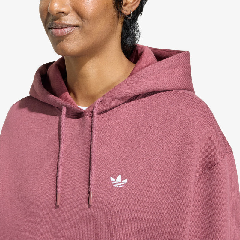 adidas Essentials Oversized Fleece Hoodie Quiet Crimson