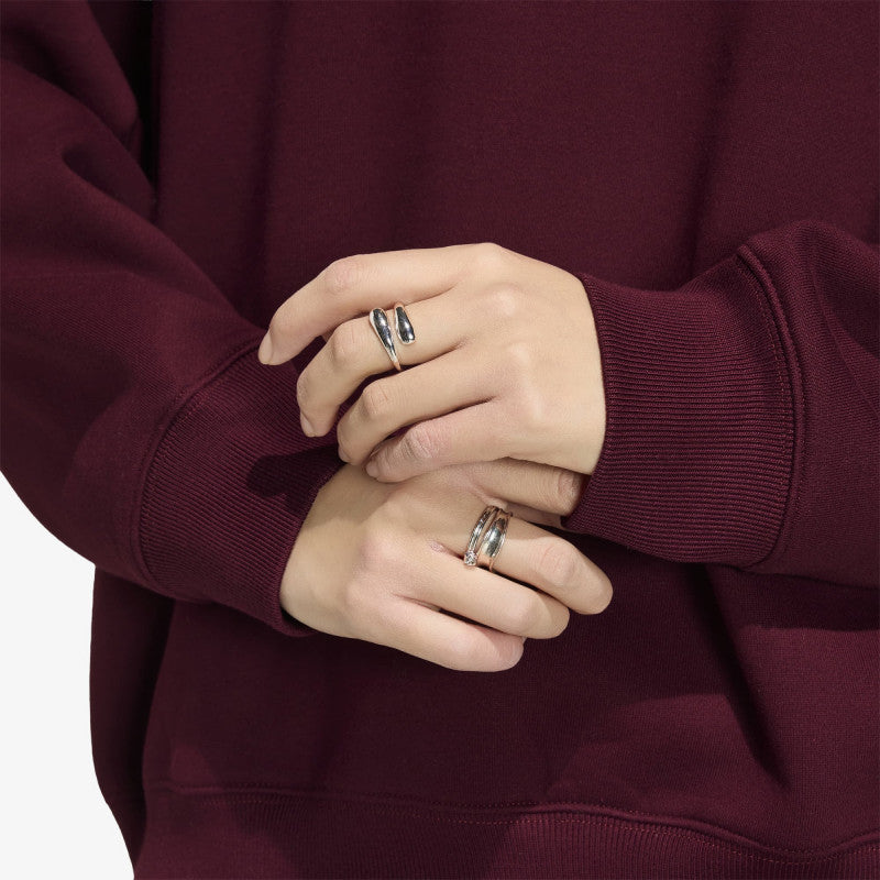 adidas Essentials Crew Long Fleece Os Sweatshirt Maroon