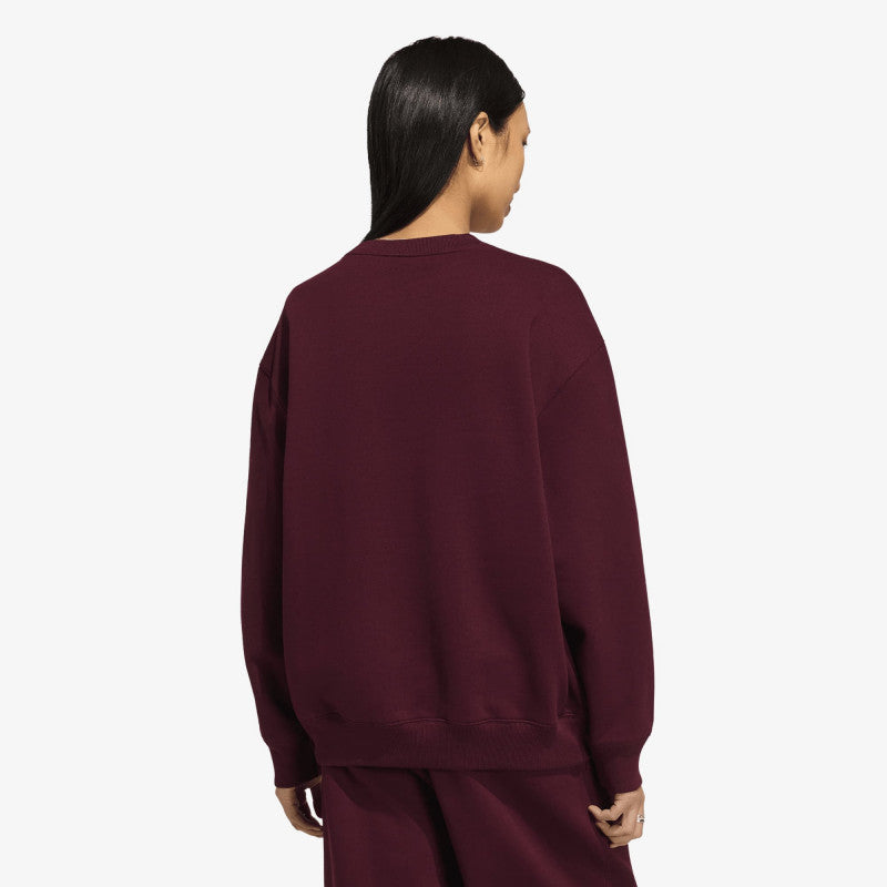 adidas Essentials Crew Long Fleece Os Sweatshirt Maroon