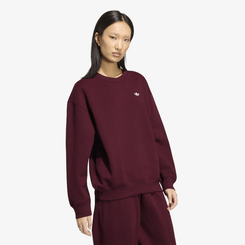 adidas Essentials Crew Long Fleece Os Sweatshirt Maroon