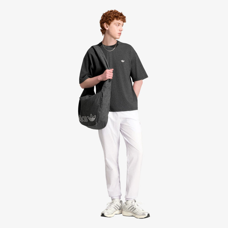 adidas Trefoil Essentials Melange Loose Cropped T-Shirt Dark Grey Heather
