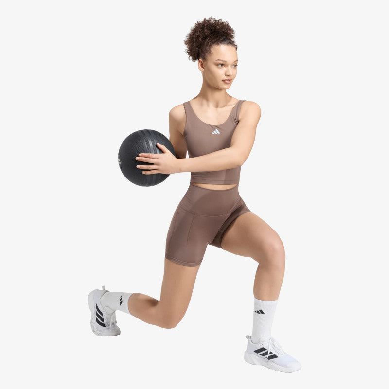 adidas 3 Stripes Studio All Me Booty Short Leggings Earth Strata