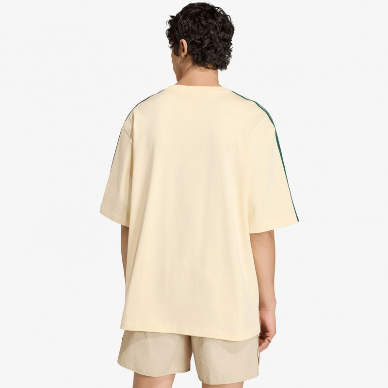 adidas Adicolor 3-Stripes Oversized T-Shirt Warm Vanilla/ Collegiate Green