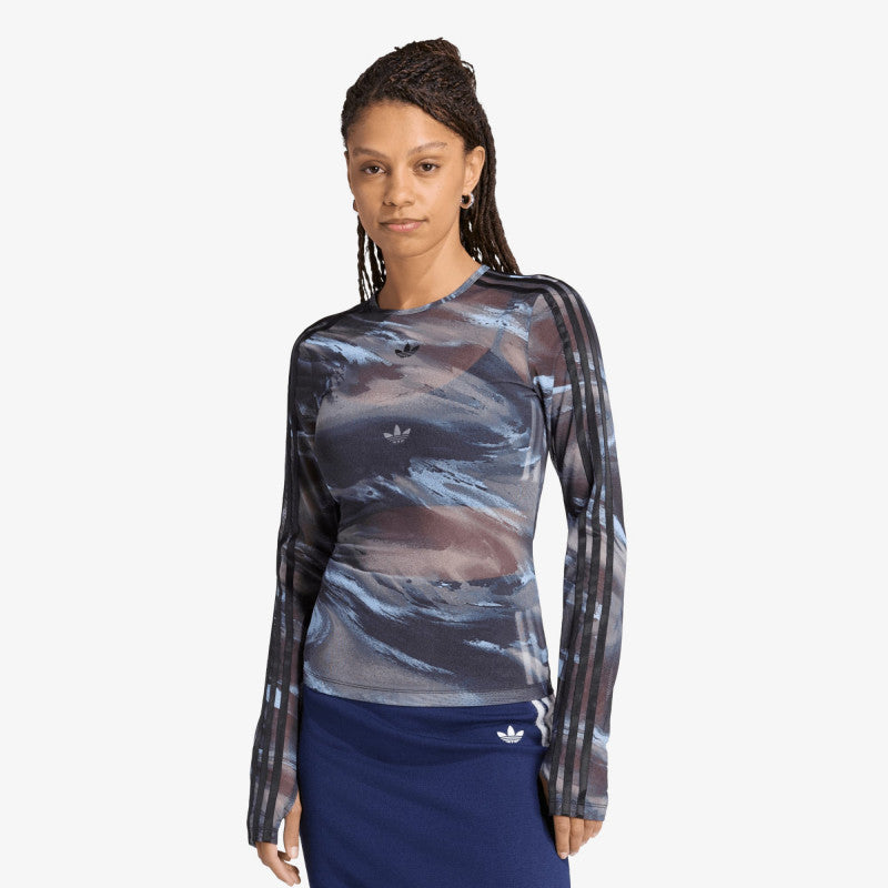 adidas Badigirl Graphic Mesh Tee Olive Strata/ Aurora Coffee/ Crystal Sky/ Black