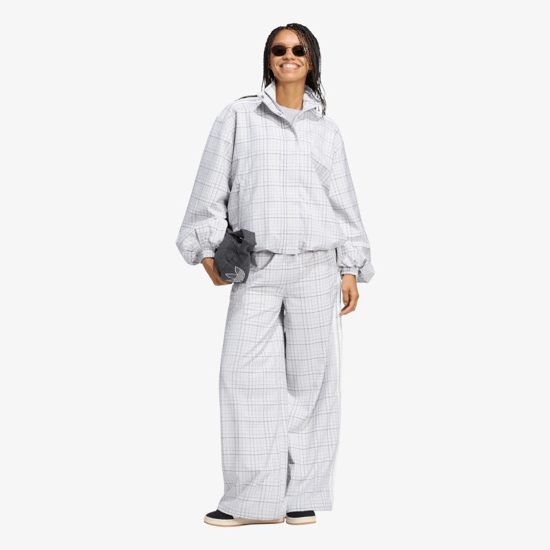 adidas Blousy Check Track Top Dash Grey