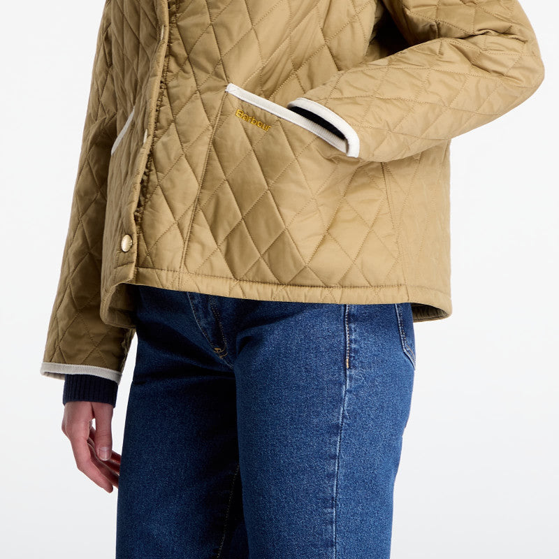 Barbour Icons Cropped Liddesdale Quilted Jacket Sand/ Dress/ Pearl