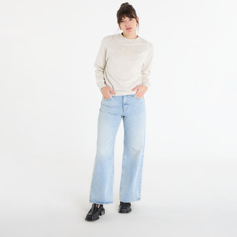 Calvin Klein Jeans Ls Embossed Monologo Terry Crewneck Vanilla Heather