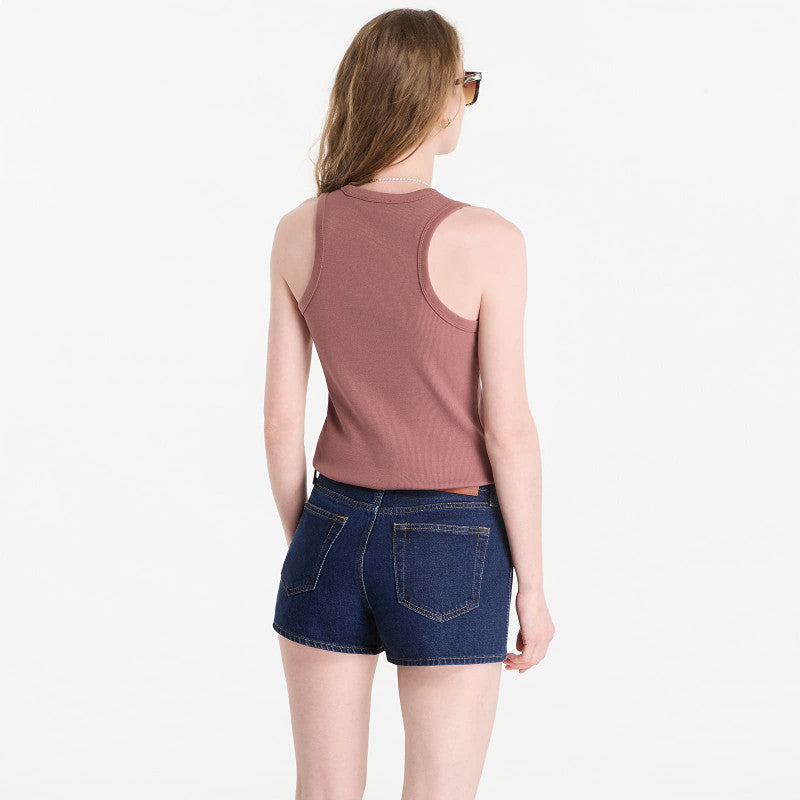 Calvin Klein Jeans Sl 2X2 Baby Rib Logo Crew Tank Sierra Brown