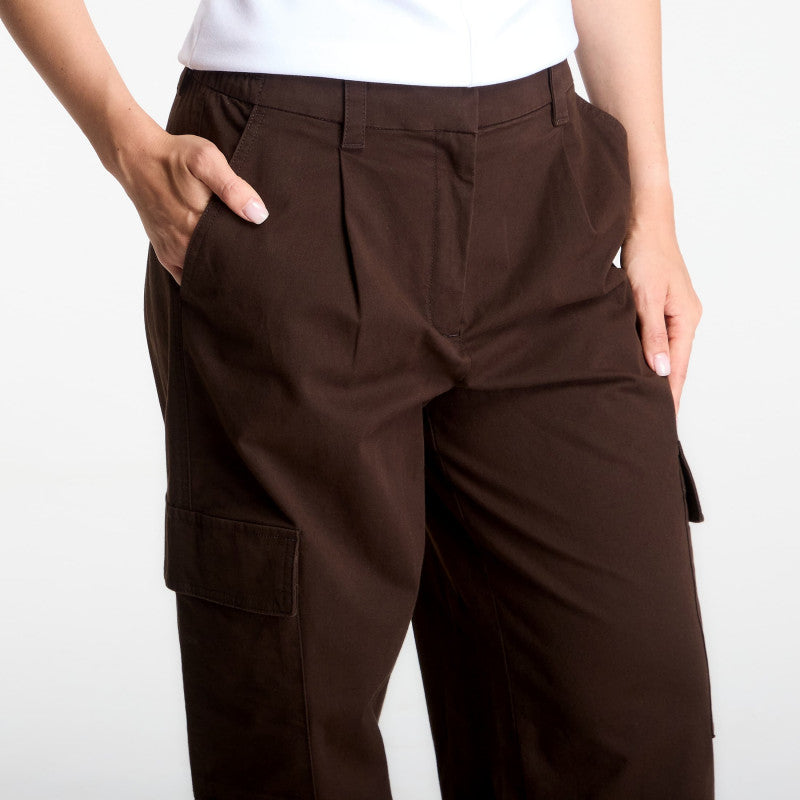 Calvin Klein Jeans Cotton Ewaist Cargo Pant Dark Coffee