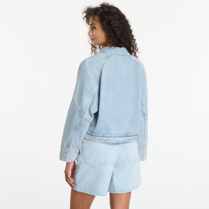 Calvin Klein Jeans Branded Boxy Denim Jacket Fresh Water