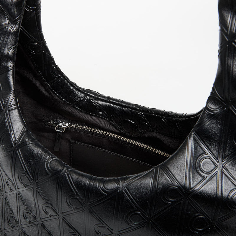 Calvin Klein Emblem Aop Puffer Lg Shoulder Bag Black