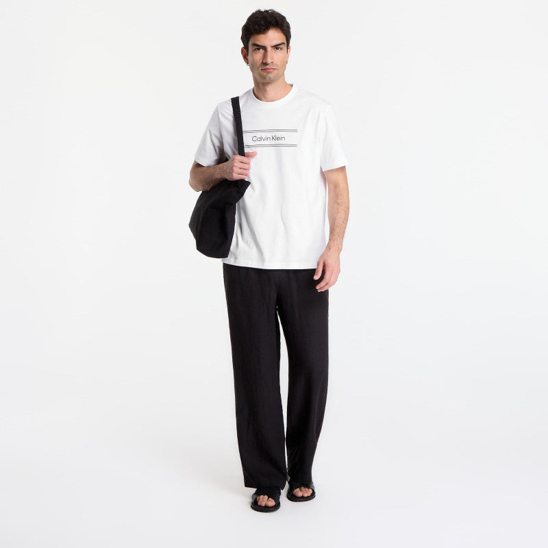 Calvin Klein Ss 20S Eu Spw Standard Graphic Tee Bright White