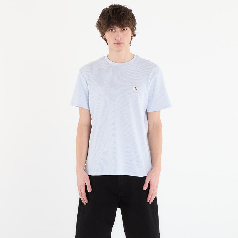 Calvin Klein Jeans Ss Waffle Badge Crew Tee Blue