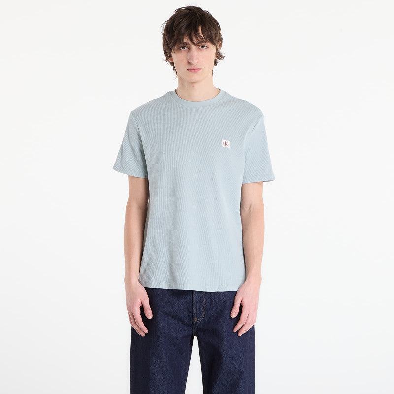 Calvin Klein Jeans Ss Waffle Badge Crew Tee Gray