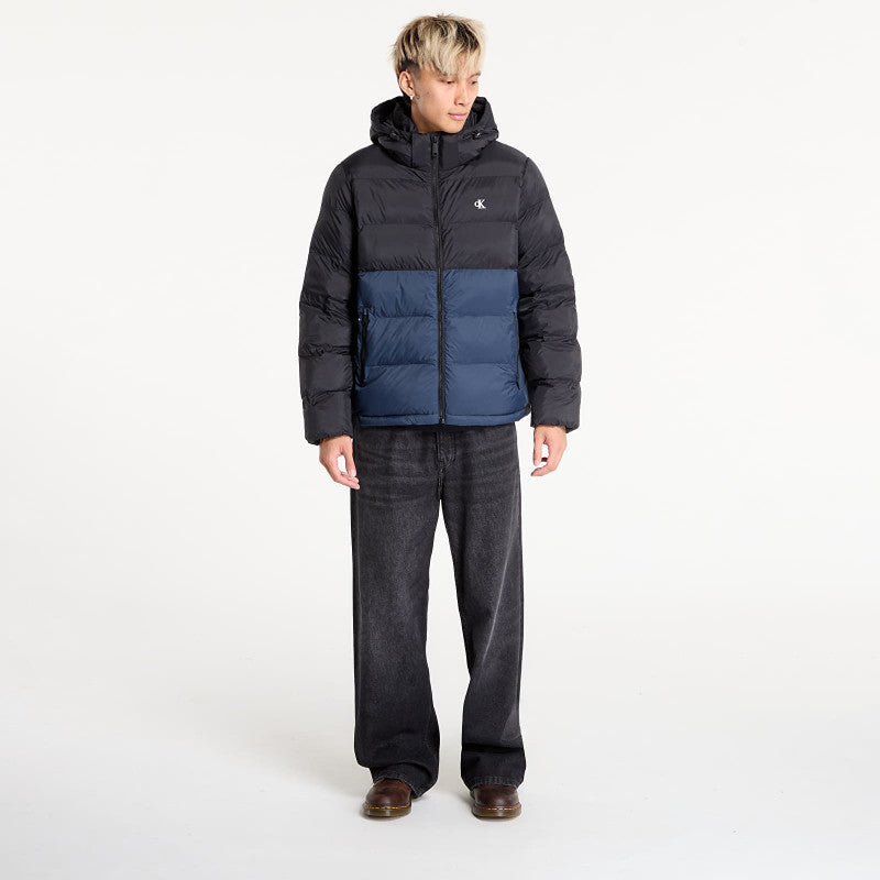 puchowa Calvin Klein Jeans Ls Nylon Color Bock Jacket Black