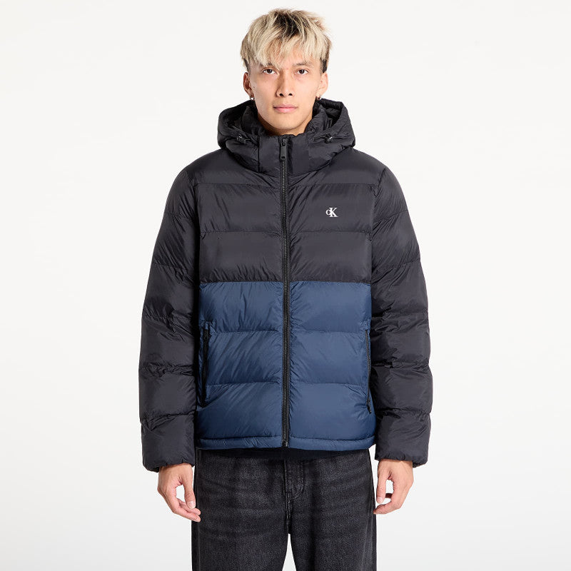 puchowa Calvin Klein Jeans Ls Nylon Color Bock Jacket Black