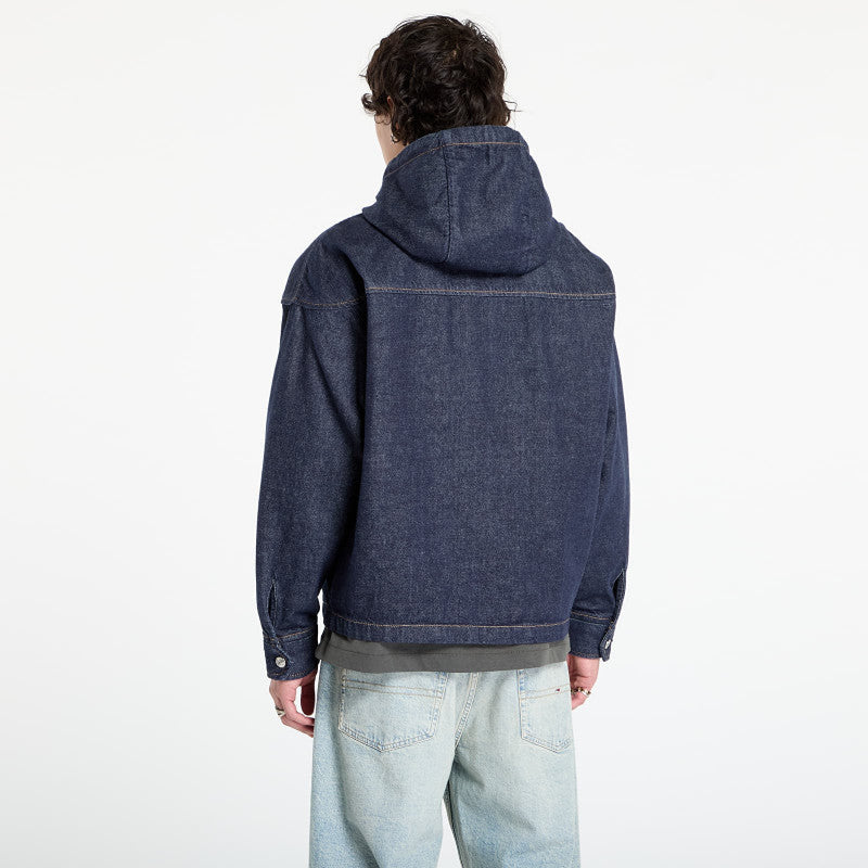 Calvin Klein Jeans Denim Zip Front Hood Jacket Blue