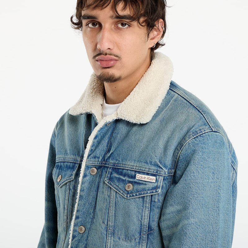 Calvin Klein Jeans 90S Sherpa Trucker Jacket Blue