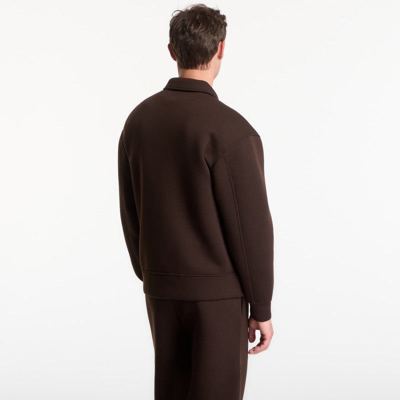 Calvin Klein Ls Cooling Spacer Fz Shirt Jacket Dark Coffee