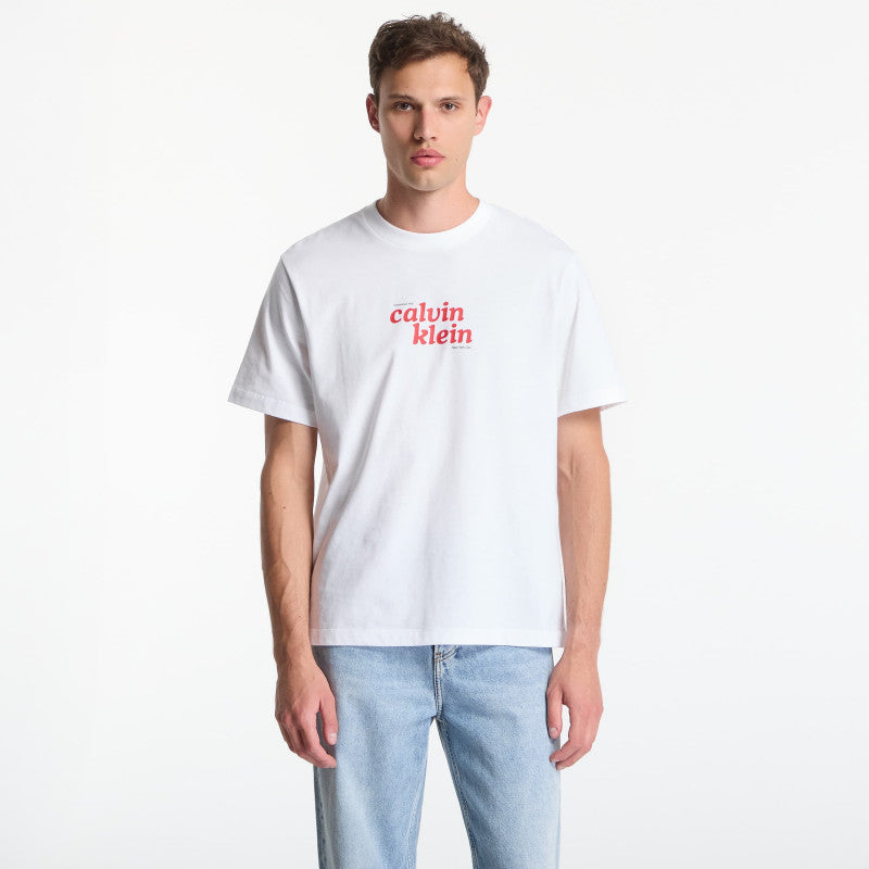 Calvin Klein Jeans Ss 20S Calvin Klein Trvl Font Graphic Tee Bright White