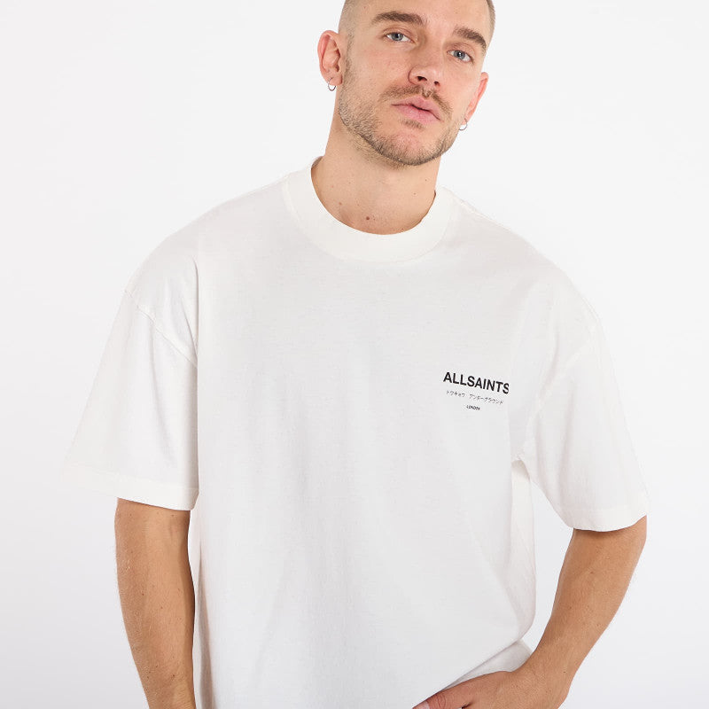 AllSaints Underground Ss Crew Ashen White