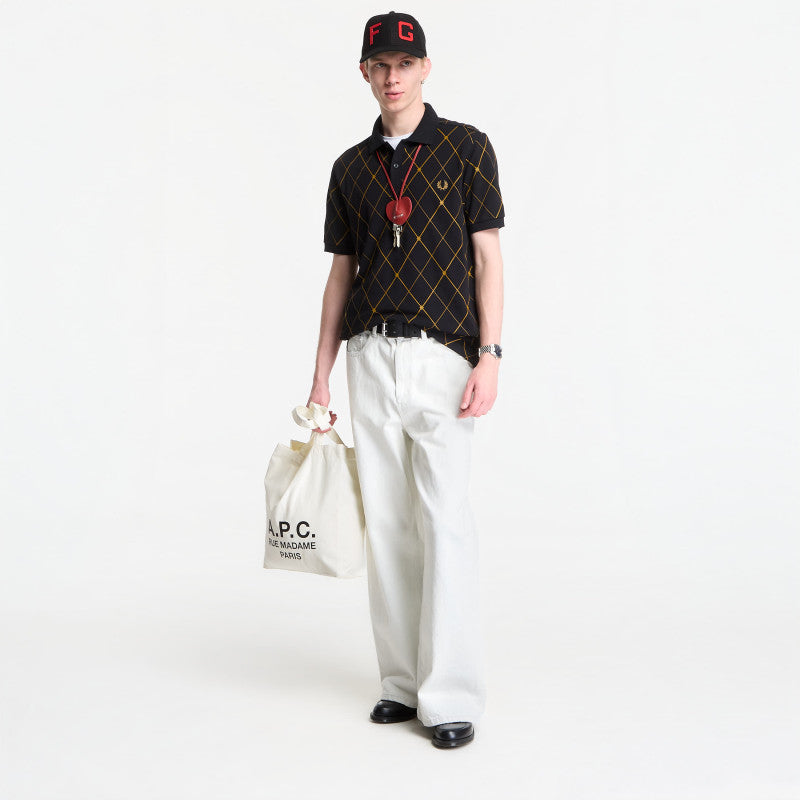 Fred Perry Argyle Print Fred Perry Shirt Black