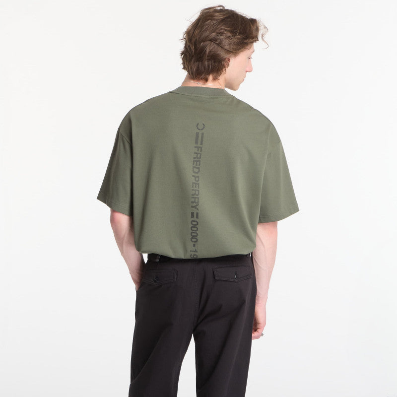 Fred Perry Back Vertical Graphic T-Shirt Green