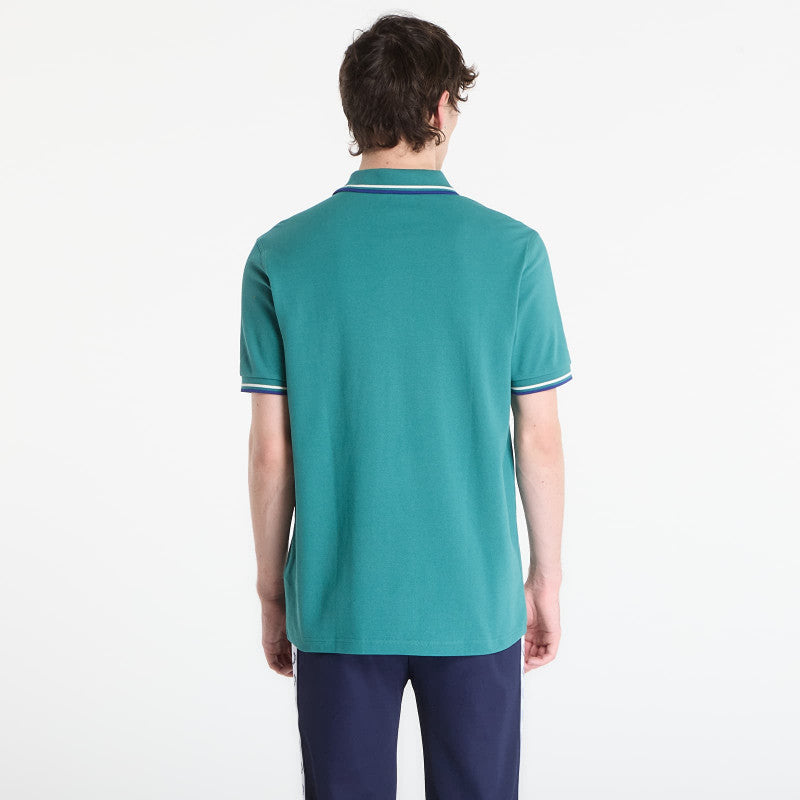 FRED PERRY Twin Tipped Fred Perry Shirt Deep Mint/ Snow White/ Soho Eclipse