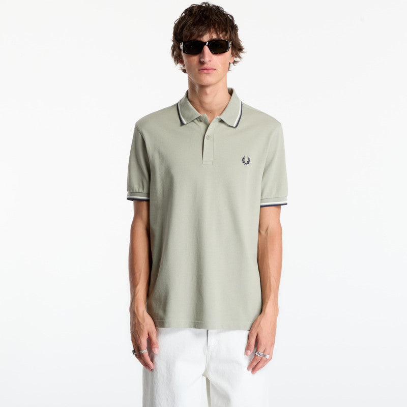 FRED PERRY Twin Tipped Fred Perry Shirt Seagrass
