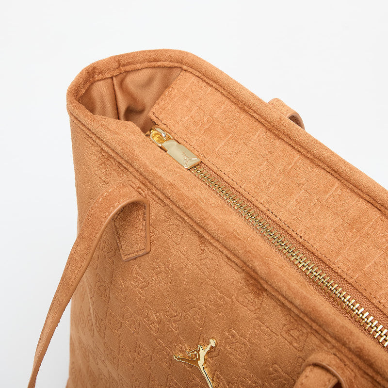 Jordan Jam Suede Monogram Tote Cognac
