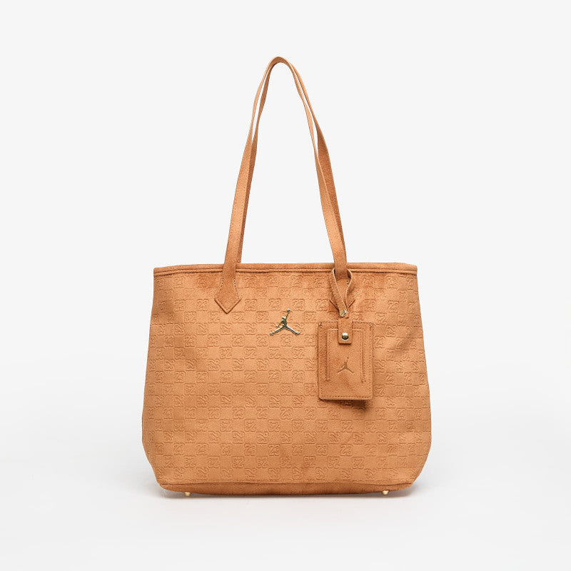 Jordan Jam Suede Monogram Tote Cognac