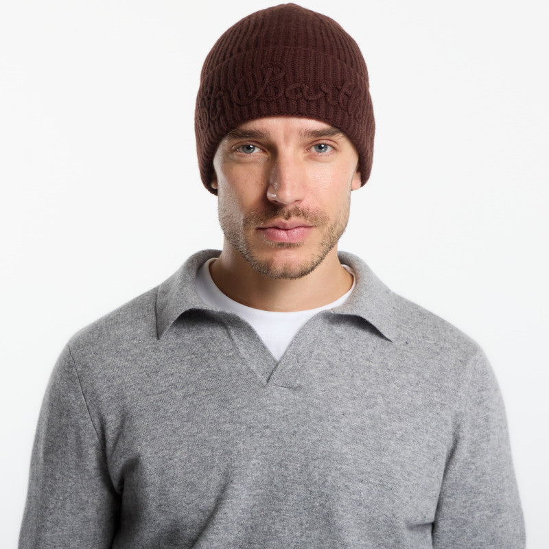 MC2 Saint Barth Moss Tonal Wool Beanie Brown