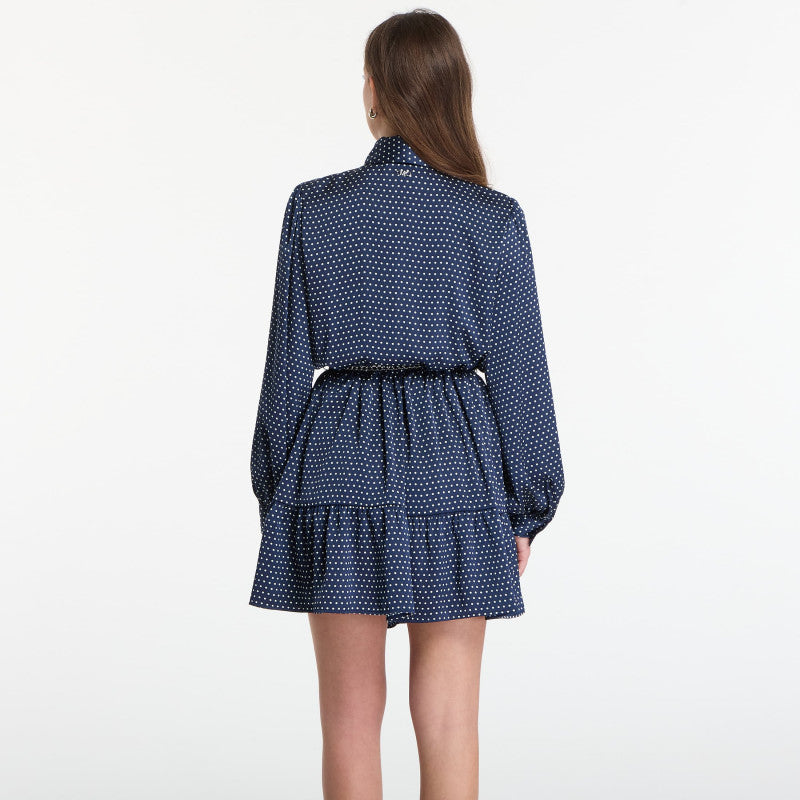 Sukienka Michael Kors Dot Ls Mini Dress Midnight Blue