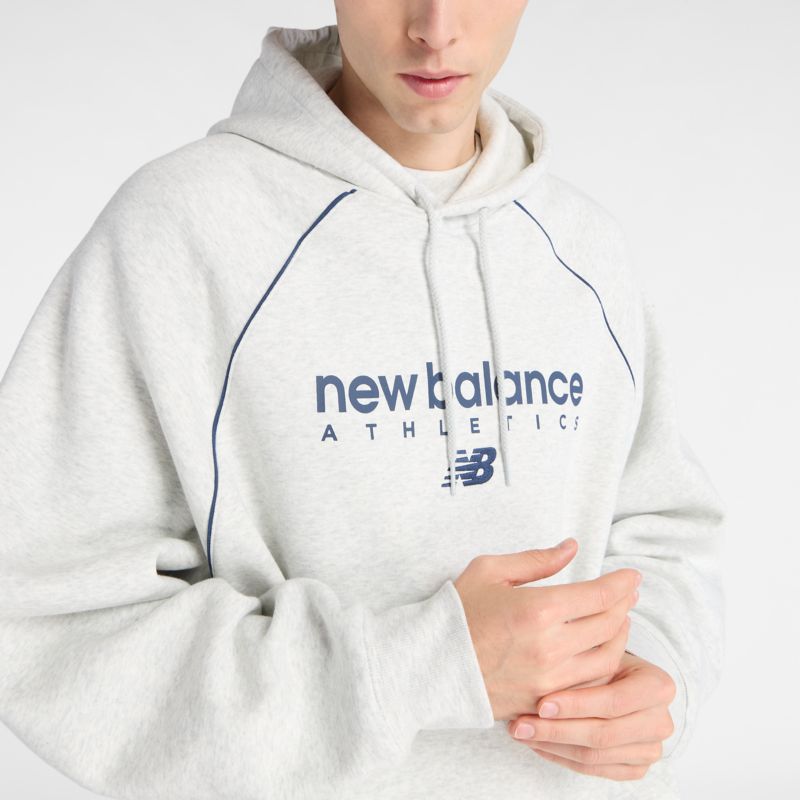 New Balance Linear Graphic Fleece Hoodie Ash Heather