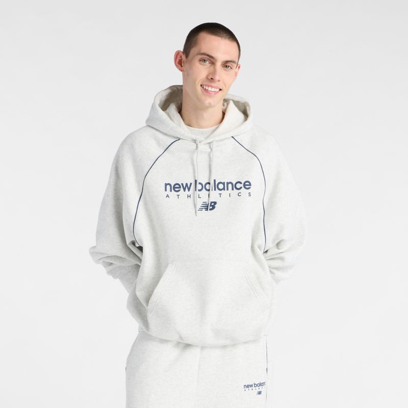 New Balance Linear Graphic Fleece Hoodie Ash Heather