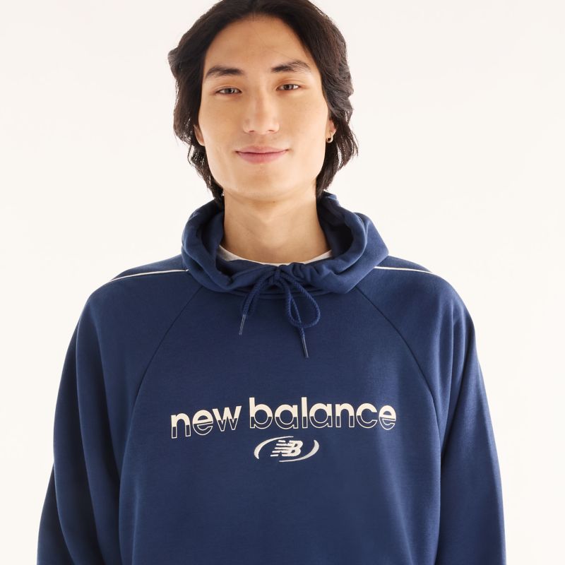 New Balance Trackside French Terry Hoodie Nb Navy