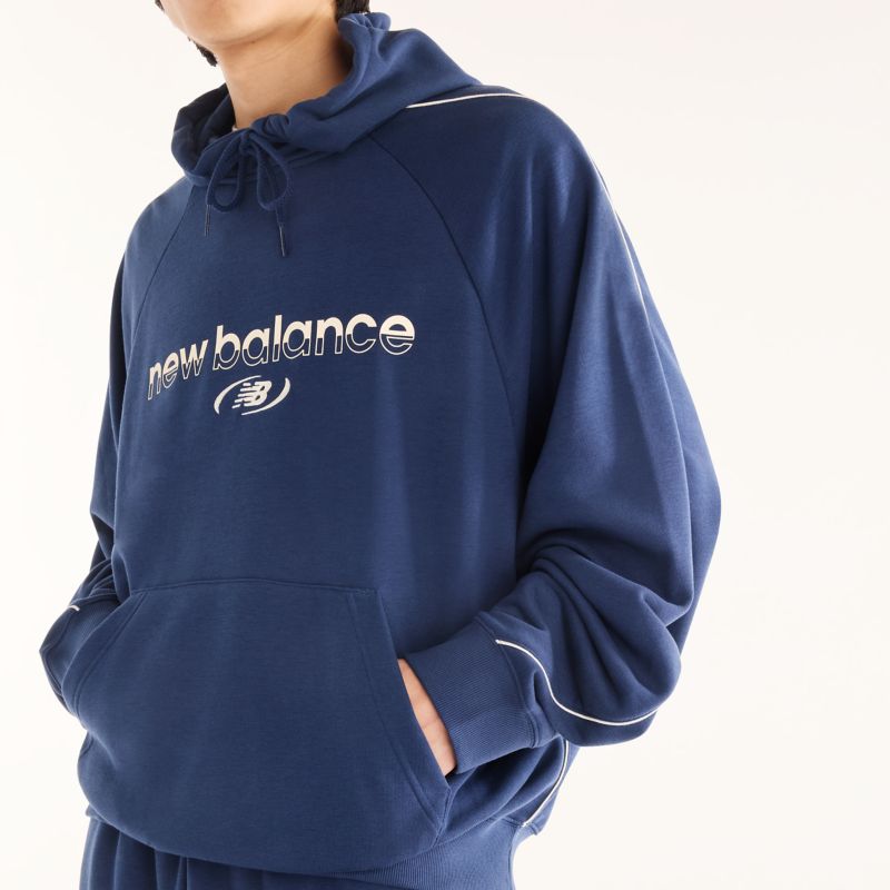 New Balance Trackside French Terry Hoodie Nb Navy