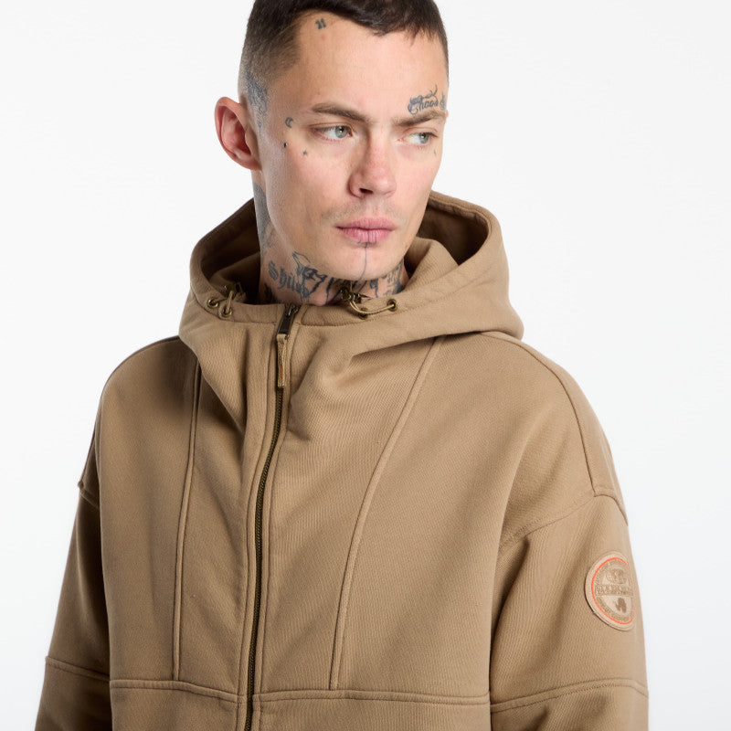 Napapijri Bloom Full-Zip Hoodie Beige Petrified Oak