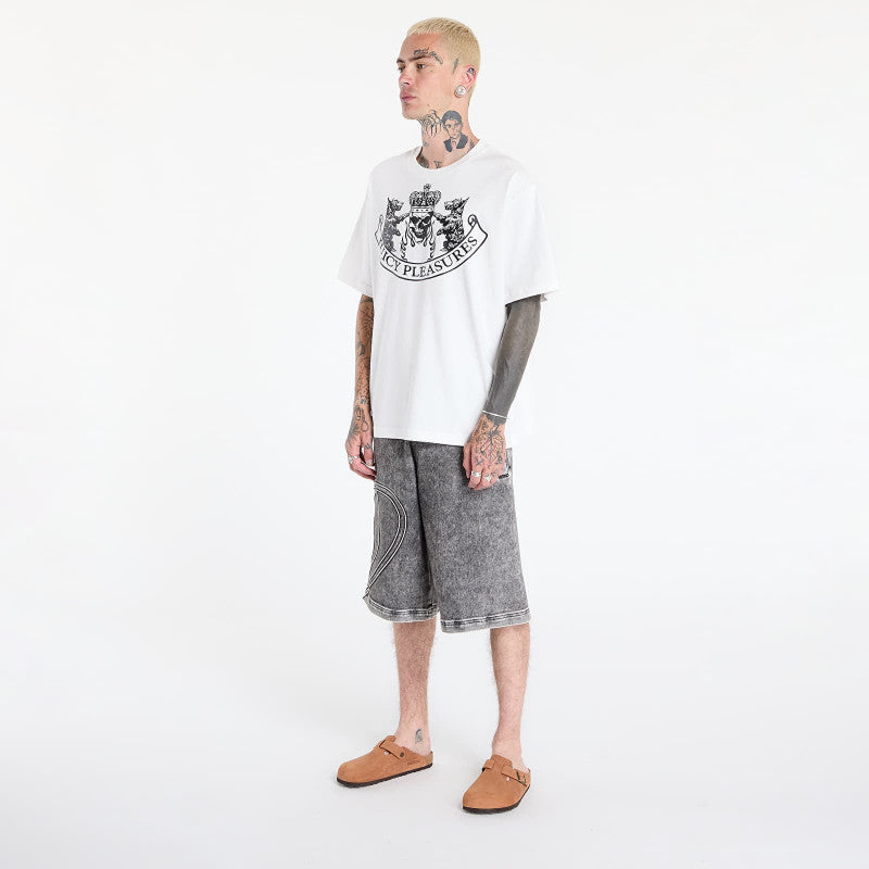 PLEASURES Skull Crest Heavyweight Shirt White