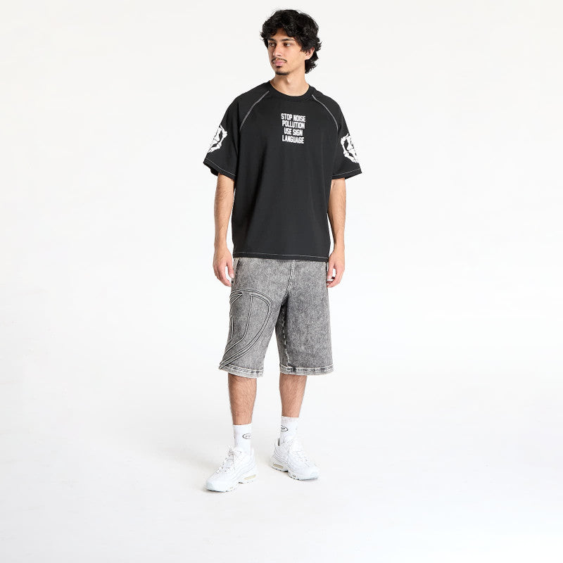 PLEASURES Pollution Boxy Raglan Black