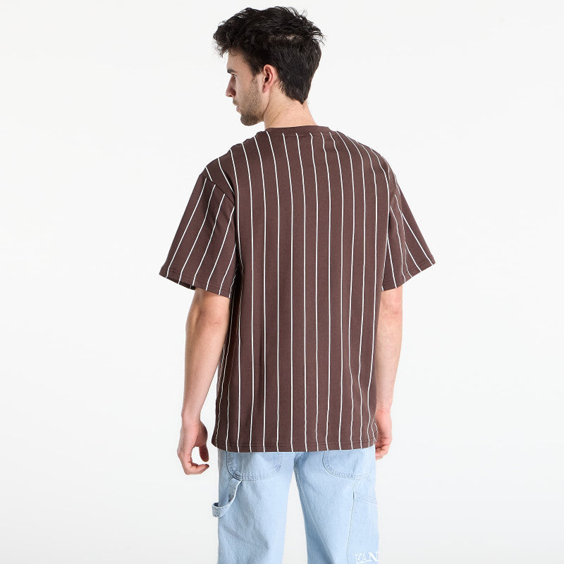 Karl Kani Small Signature Essential Pinstripe Tee Brown