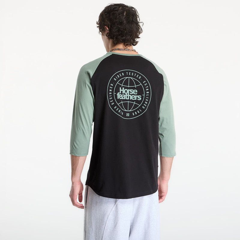 Horsefeathers Global Raglan T-Shirt Black/ Iceberg Green