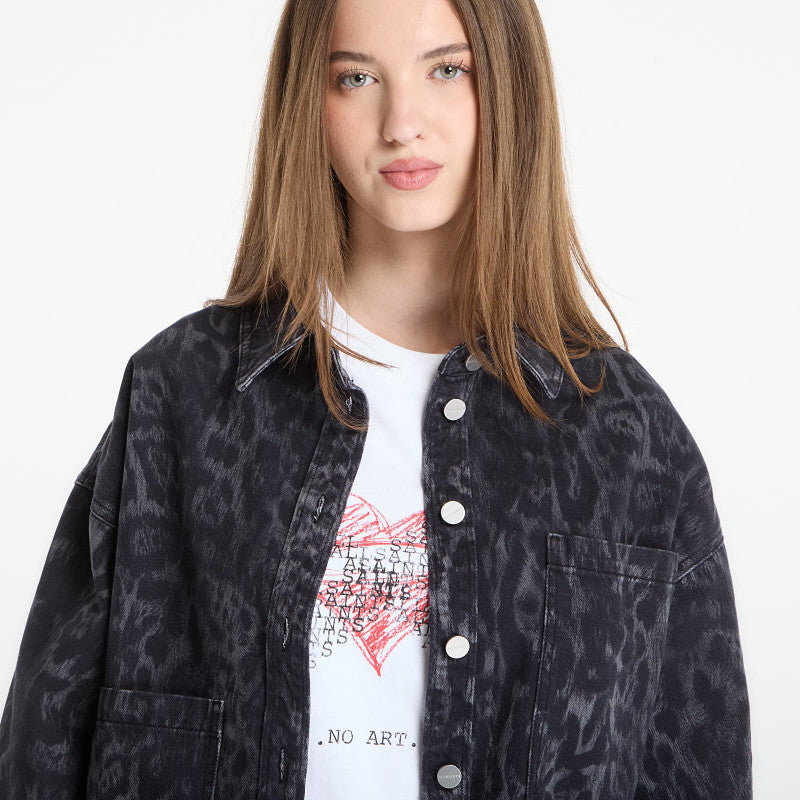 AllSaints Nicky Denim Shacket Leppo Black