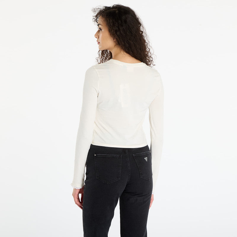 Guess Originals Star 81 Printed cropped Cream