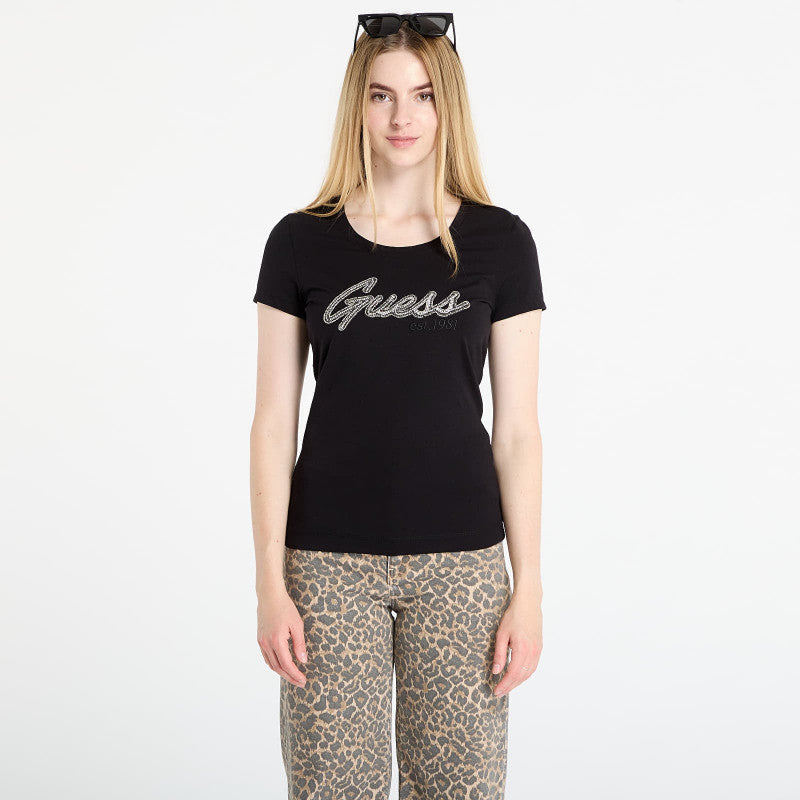 GUESS Ss Logo Hot Fix Tee Black