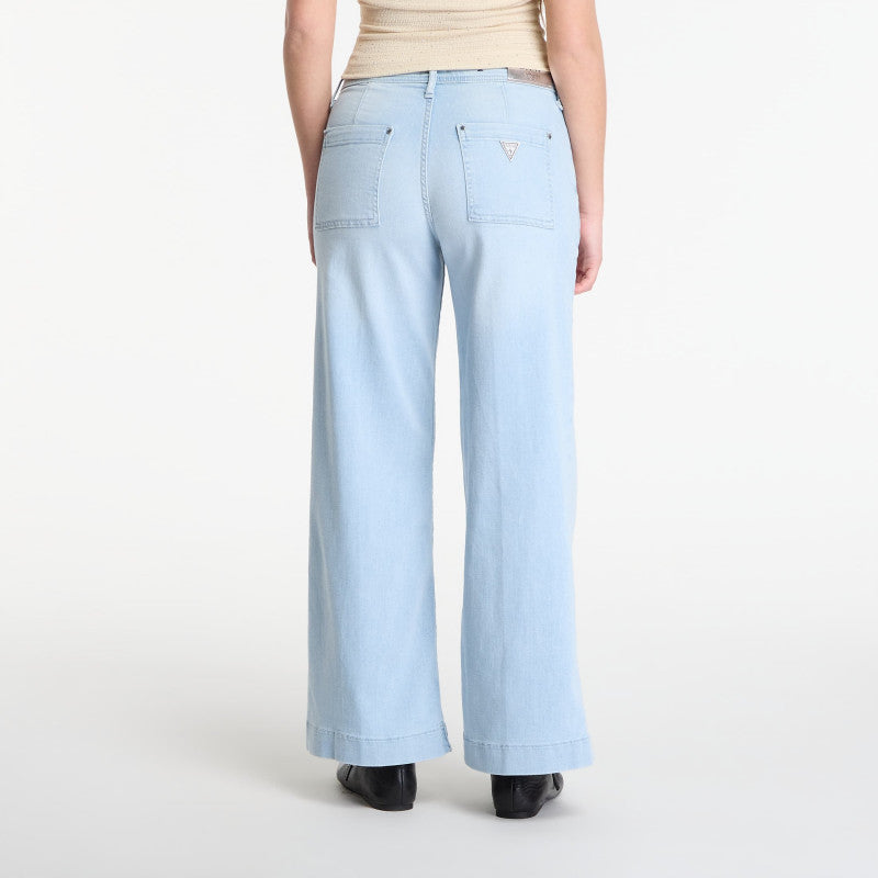 Jeansy GUESS Zoya Wide Leg Crop Jeans Colonial Light