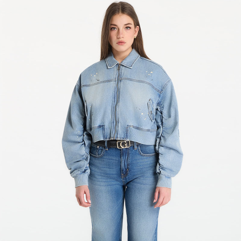 Guess Jeans Ls Anna Crop Bomber Jacket Cova