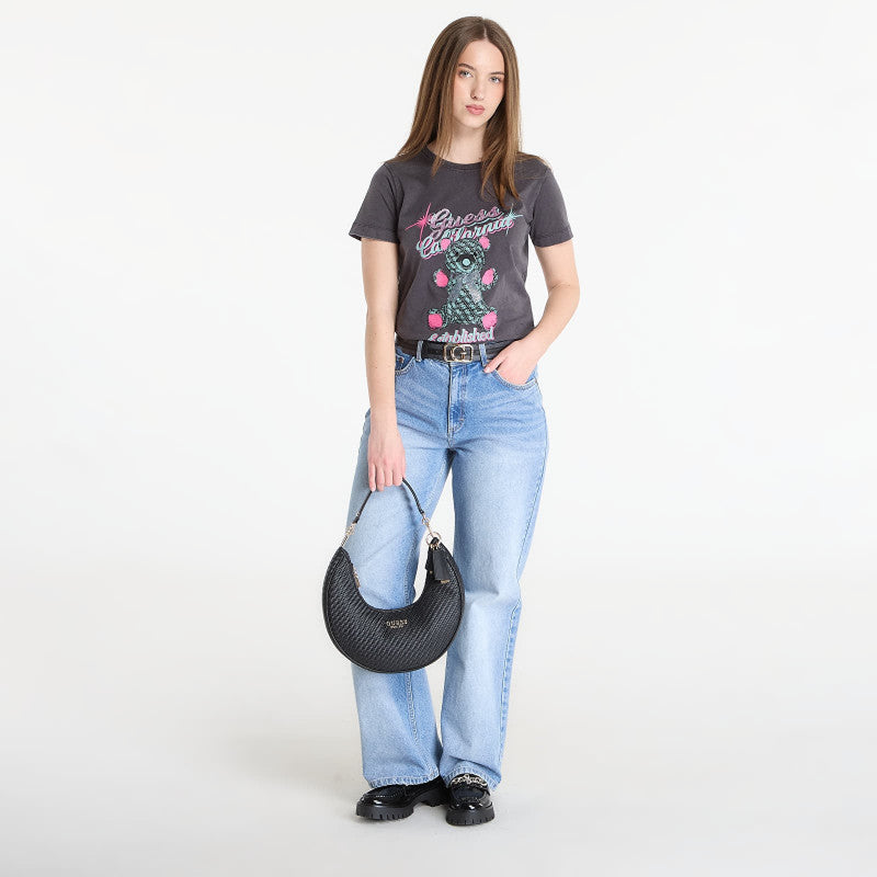 Guess Jeans Ss Cn Guess Bear Tee Jet Black Multi